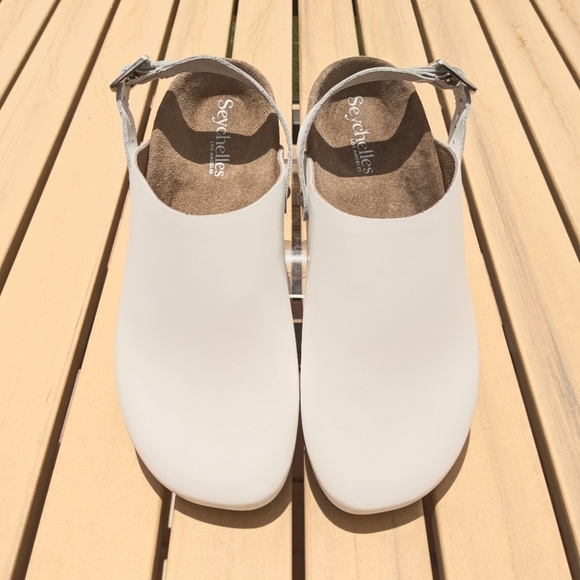 Seychelles Shoes - Seychelles Buckle Up White Mule Clogs Size 6